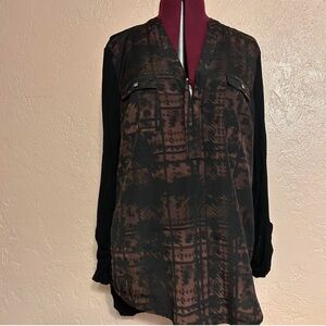 Rock & Republic Elegant Black and Brown Top
